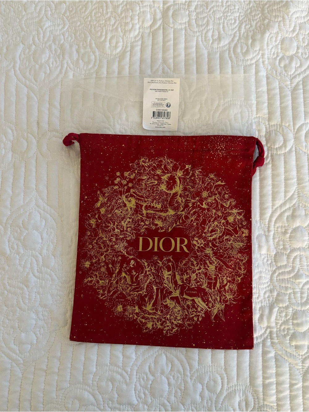 NWT Dior Beauty Blooming New Year 2023 Limited Edition Red Gold Pouch